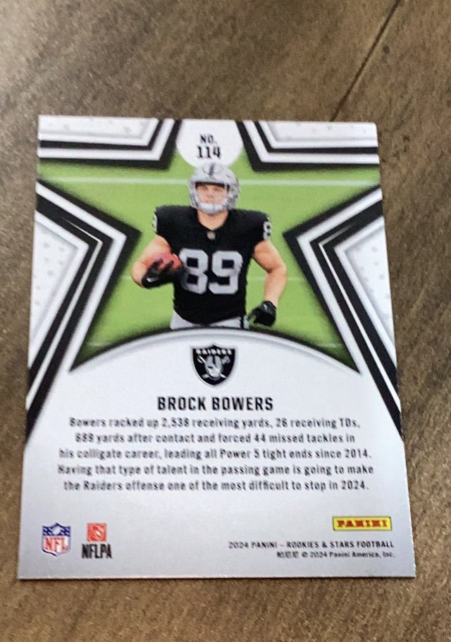 Brock Bowers 2024 Panini Rookies & Stars Back