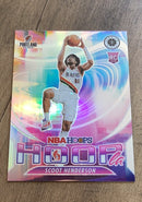 Scoot Henderson 2023-24 Hoops Premium Stock Hoopla Silver Prizm 13 trading card image front