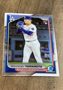 Yoshinobu Yamamoto 2024 Bowman Chrome trading card Bowman