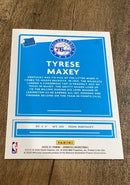 Tyrese Maxey 2020-21 Panini Donruss 211 trading card image rear