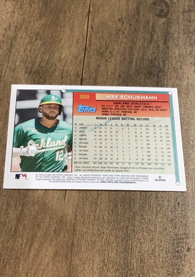 Max Schuemann 2024 Topps Archives 268 trading card image rear