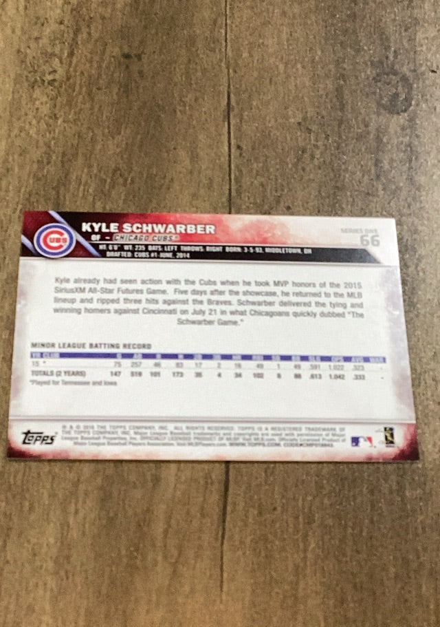 Kyle Schwarber 2016 Topps - Factory Set Bonus: Rookie Variations trading card Topps