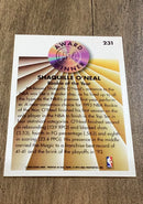 Shaquille O'Neal 1993 Fleer 231 trading card image rear
