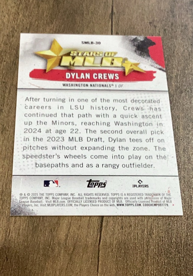 Dylan Crews 2025 Topps - Stars of MLB trading card Topps