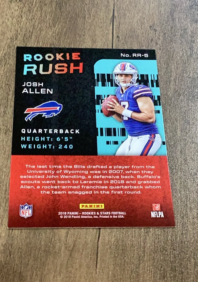 Josh Allen 2018 Panini Rookies & Stars: Rookie Rush trading card Panini