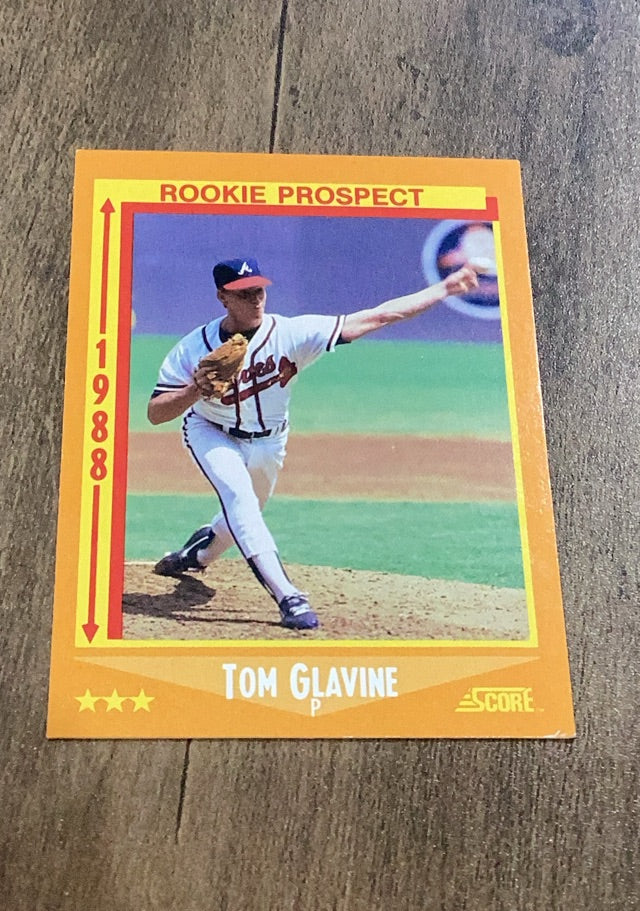 Tom Glavine 1988 Score trading card Score