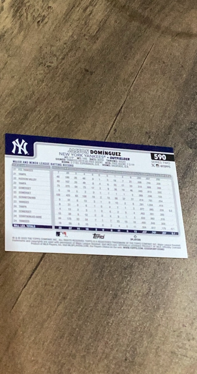 Jasson Domínguez Topps 2025 Topps trading card Topps
