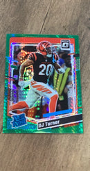 DJ Turner  Optic 2023 Donruss Optic - Green Hyper RC trading card Optic