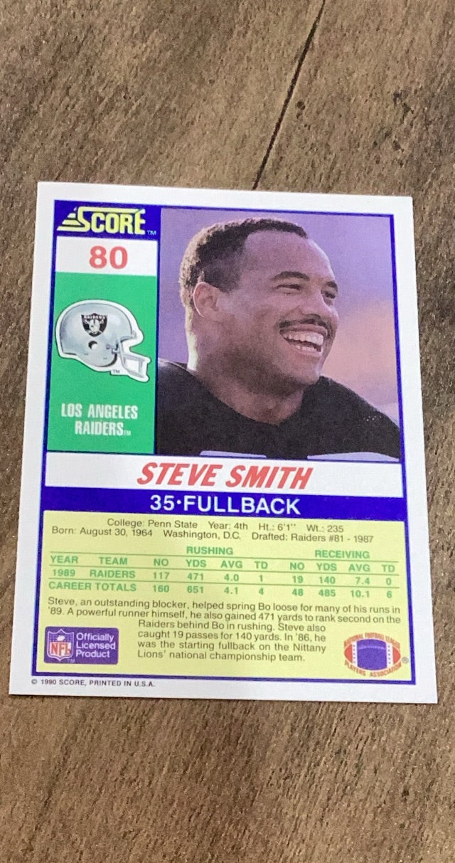 Steve Smith  Score 1990 Score RC trading card Score