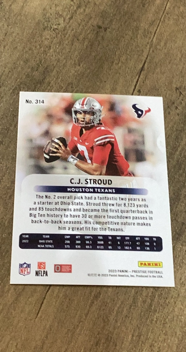 C.J. Stroud 2023 Panini 2023 Panini Select Draft Picks football card Panini