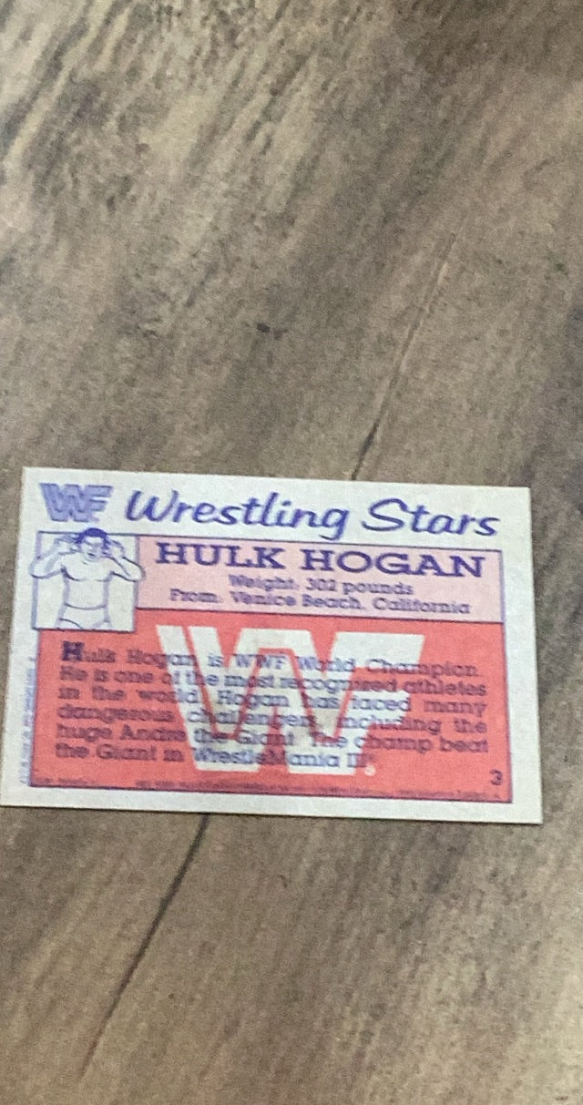Hulk Hogan 1987 Topps 1987 Topps WWF trading card Topps