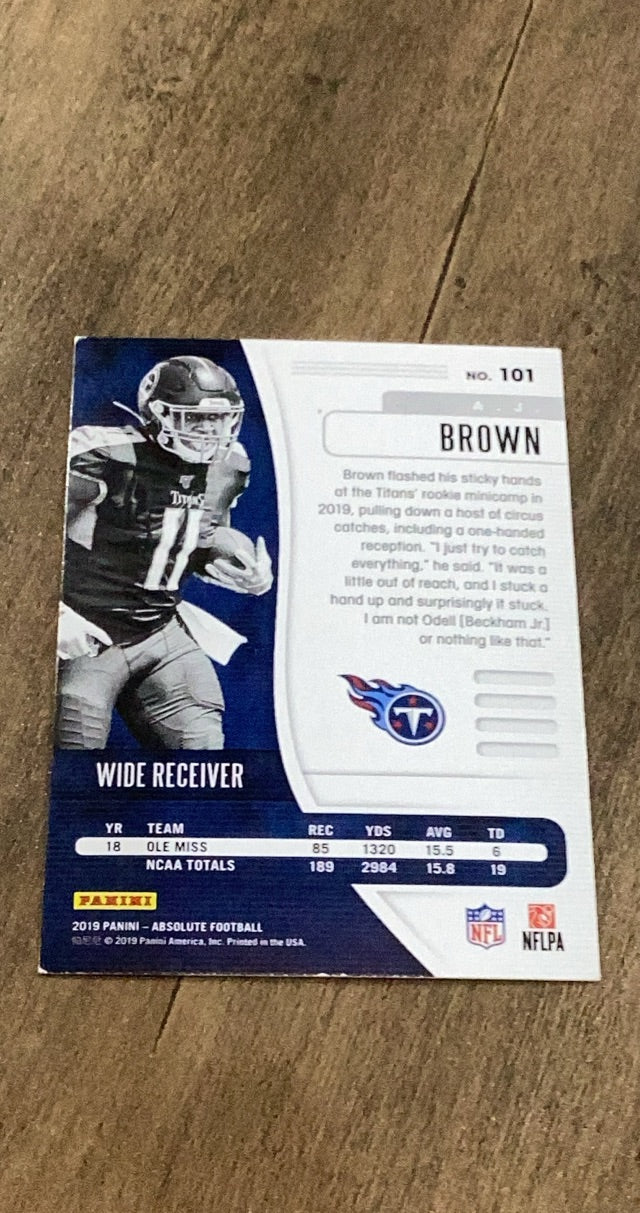 A.J. Brown 2019 Panini 2019 Panini Absolute - Retail trading card Panini