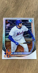 Juan Soto 2025 Bowman 2025 Bowman - Bowman Retro Logo Foil Pattern trading card Bowman