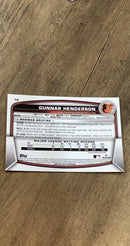 Gunnar Henderson 2023 Bowman 2023 Bowman Chrome trading card Bowman