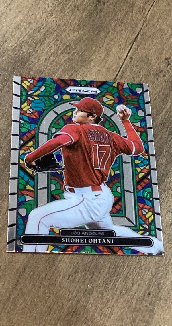 Shohei Ohtani 2022 Panini 2022 Panini Prizm - Stained Glass Green Prizm trading card Panini