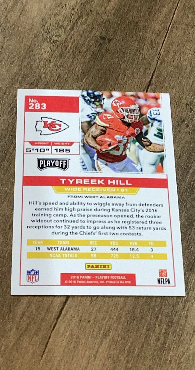 Tyreek Hill 2016 Panini Playoff trading card Panini