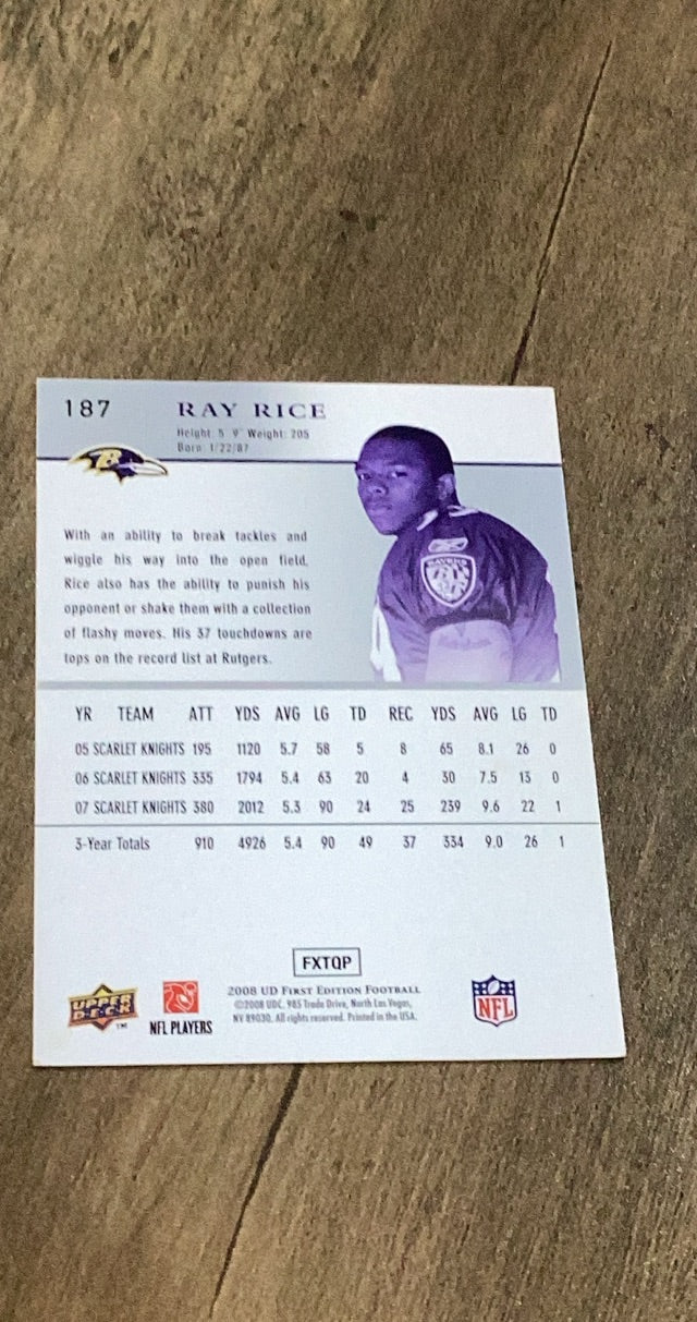 Ray Rice 2008 Upper Deck 2008 Upper Deck First Edition trading card