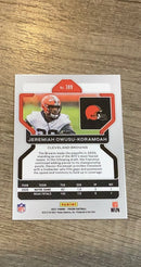 Jeremiah Owusu-Koramoah 2021 Panini Prizm trading card image rear