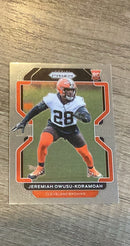 Jeremiah Owusu-Koramoah 2021 Panini Prizm trading card image front