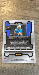 Quentin Johnston 2023 Panini Prizm trading card image rear
