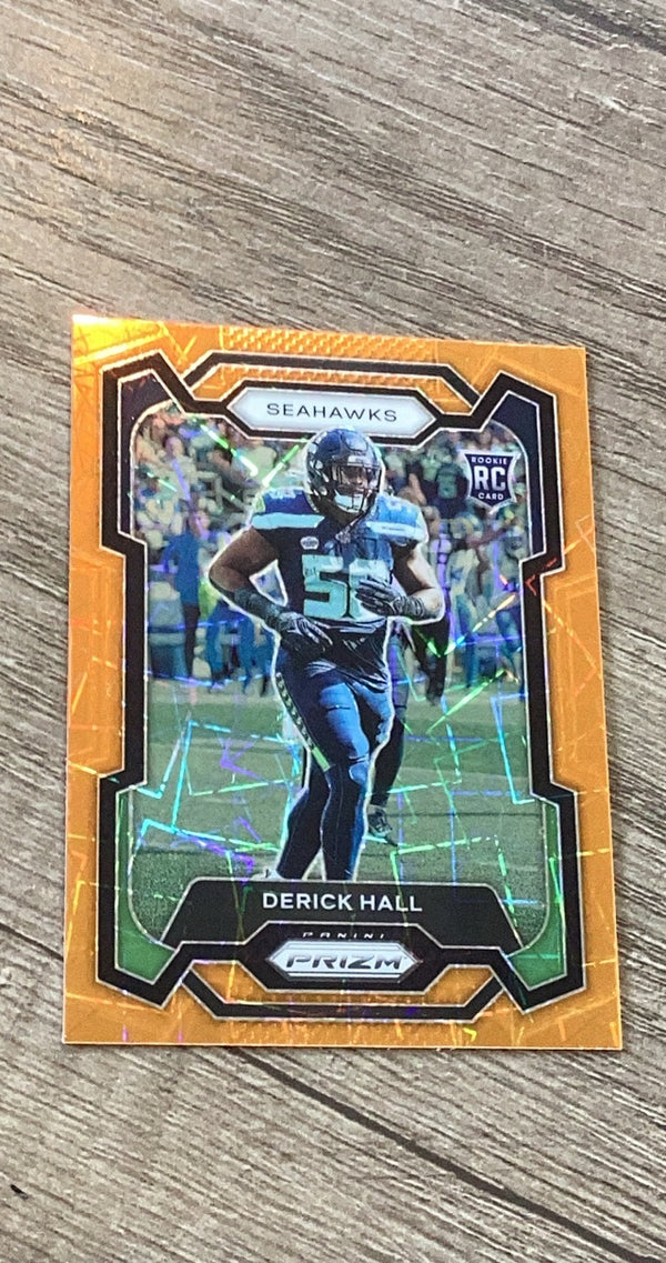 Derick Hall 2023 Panini Prizm Lazer trading card image front