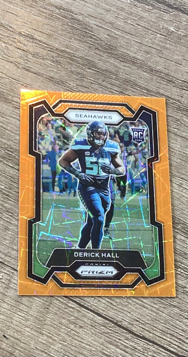 Derick Hall 2023 Panini Prizm Lazer trading card image front