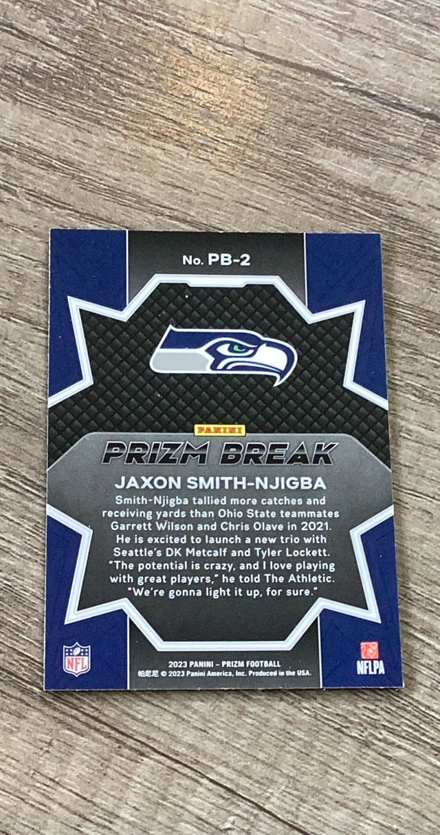 Jaxon Smith-Njigba 2023 Panini Prizm Prizm Break trading card image rear