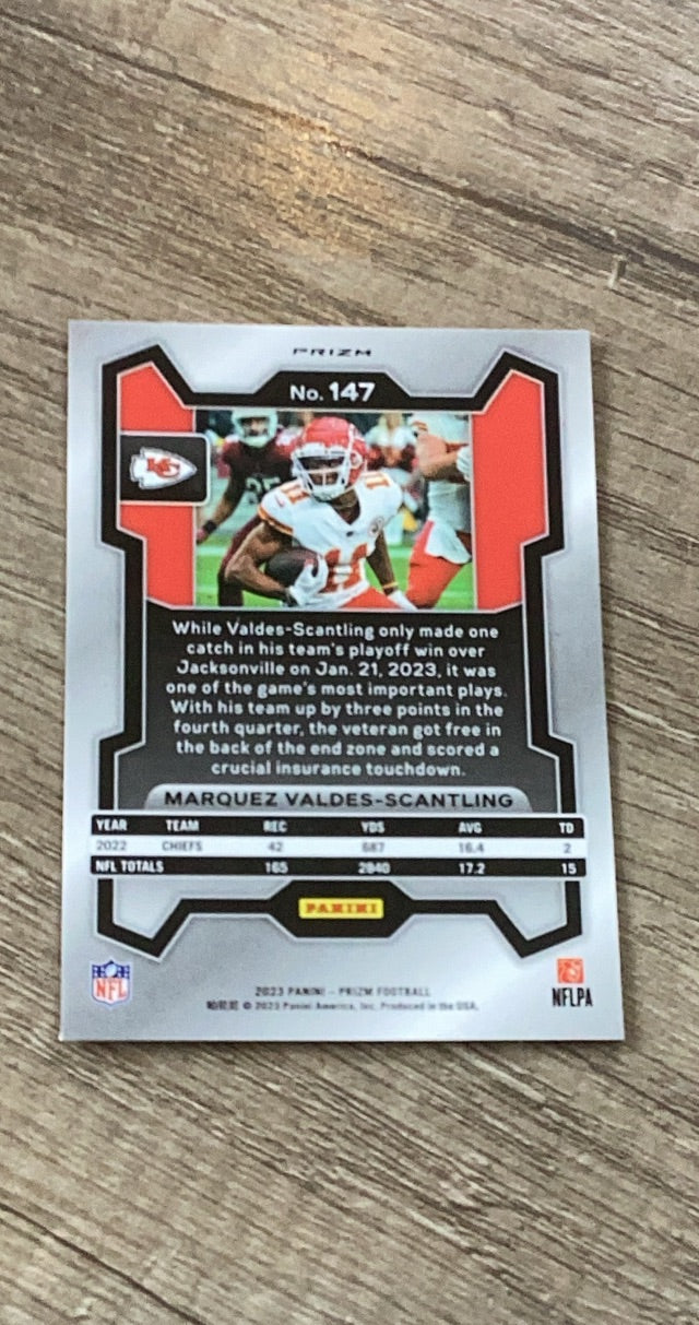 Marquez Valdes-Scantling 2023 Panini Prizm Silver trading card image rear