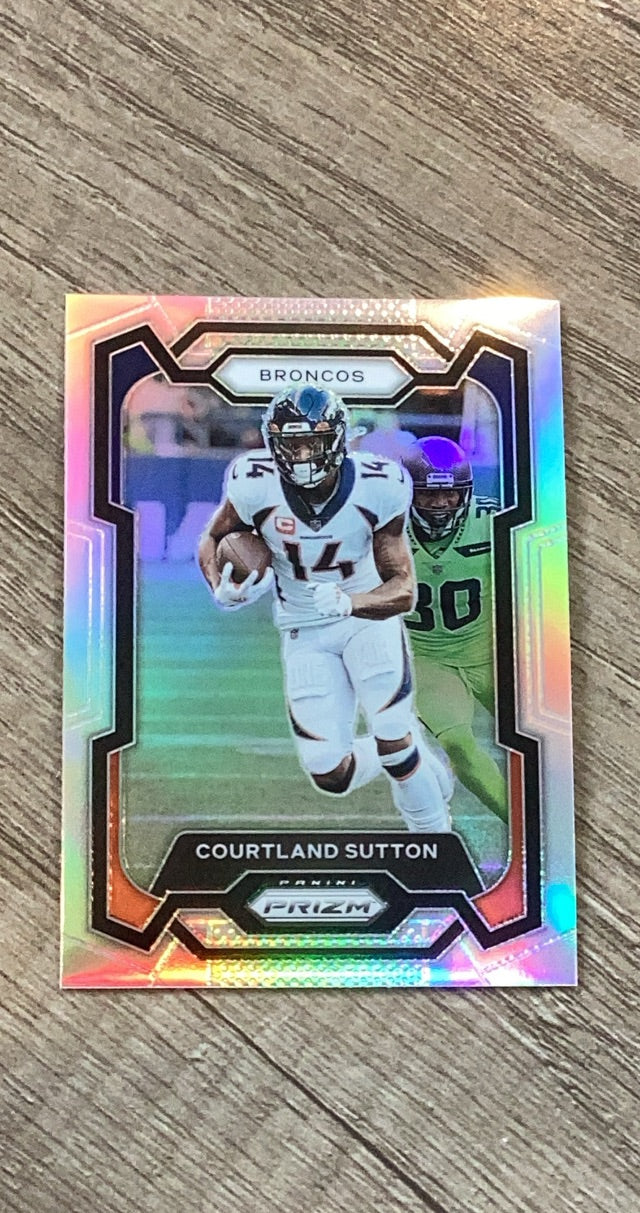 Courtland Sutton 2023 Panini Prizm Silver trading card image front