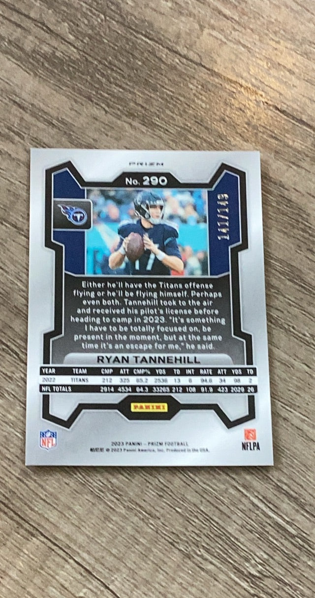 Ryan Tannehill 2023 Panini Prizm Red Wave trading card image rear
