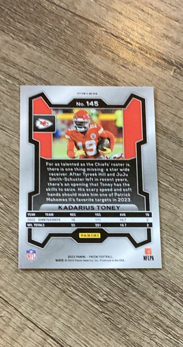 Kadarius Toney 2023 Panini Prizm Pink trading card image rear