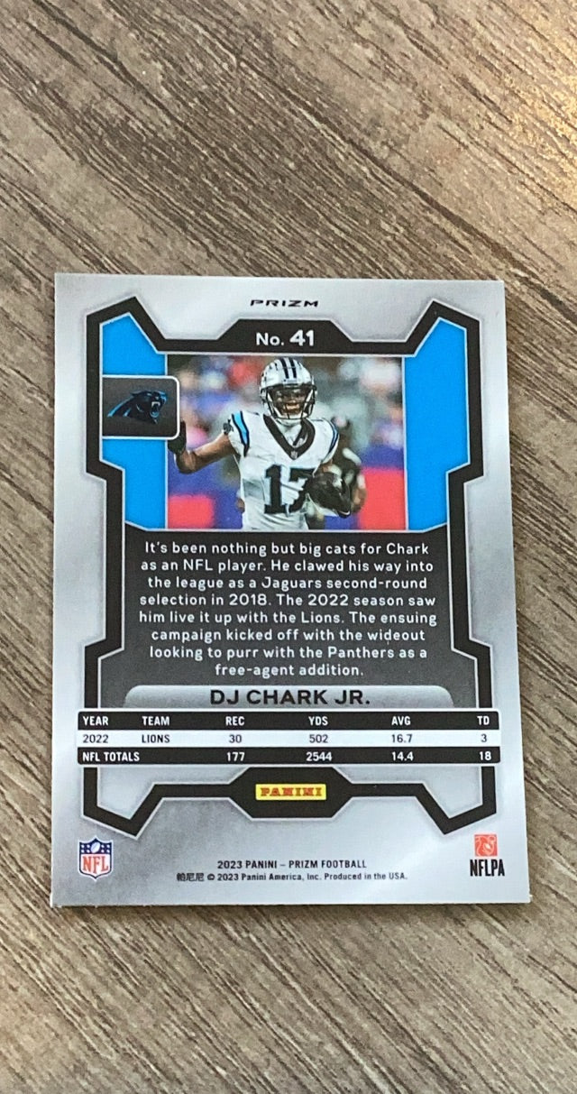 DJ Chark Jr. 2023 Panini Prizm Green trading card image rear