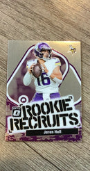 Jaren Hall 2023 Donruss Optic Rookie Recruits trading card image front
