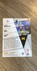 Aidan Hutchinson / Mazi Smith / Rashan Gary 2023 Panini Prestige Alma Maters trading card image rear