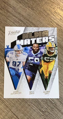Aidan Hutchinson / Mazi Smith / Rashan Gary 2023 Panini Prestige Alma Maters trading card image front