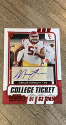 Marlon Tuipulotu 2021 Panini Contenders Draft Picks Red trading card image front