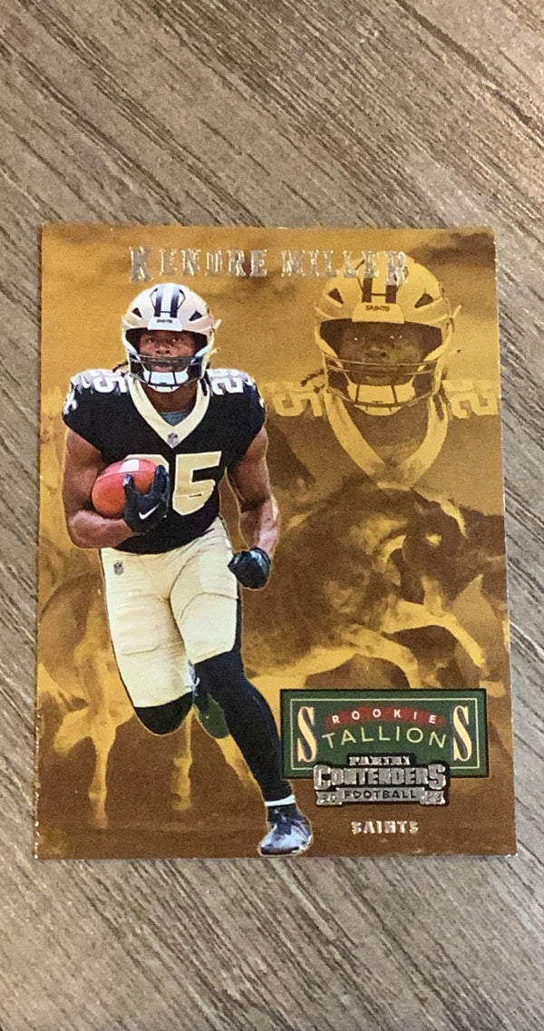 Kendre Miller 2023 Panini Contenders Rookie Stallions trading card image front