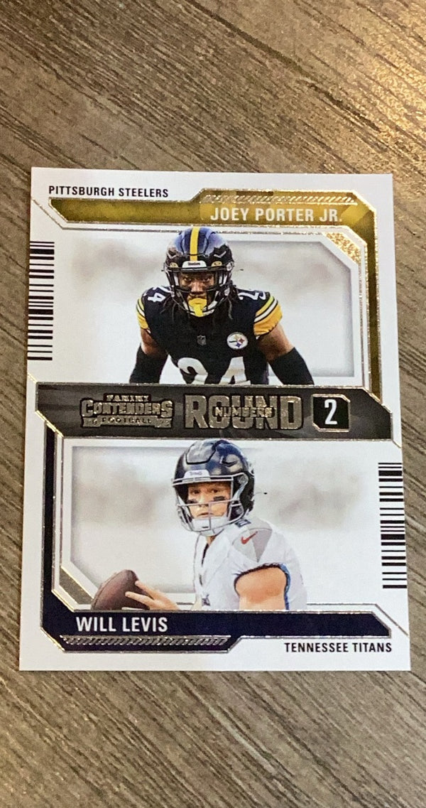 Joey Porter Jr. / Will Levis 2023 Panini Contenders Round Numbers trading card image front