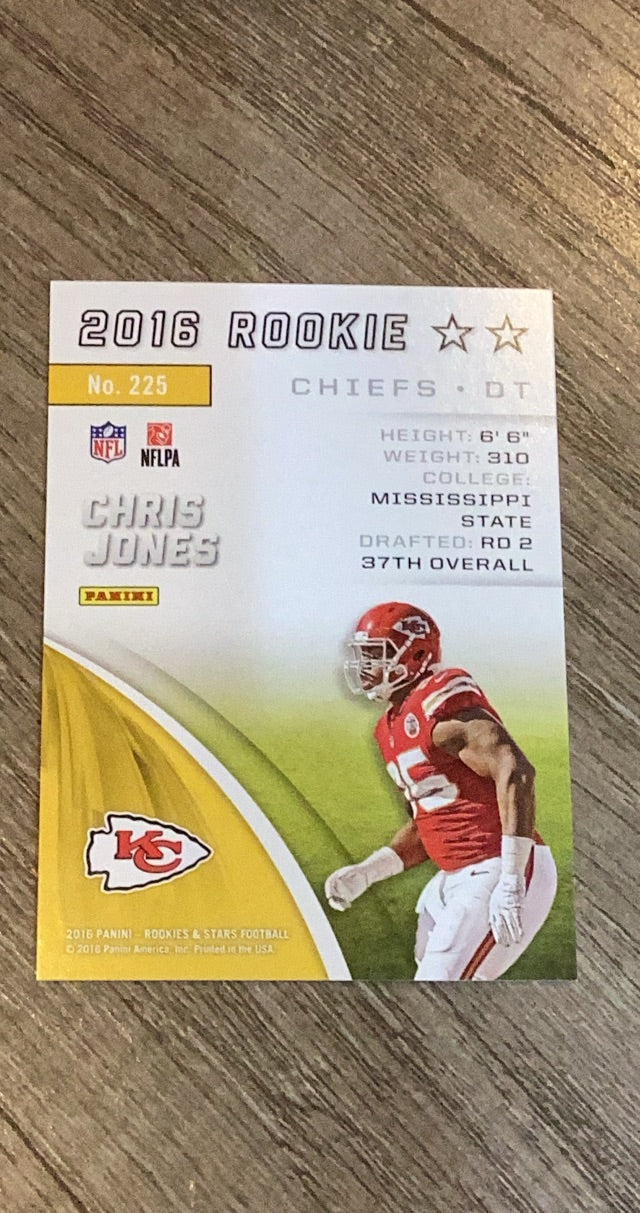 Chris Jones 2016 Panini Rookies & Stars trading card image rear