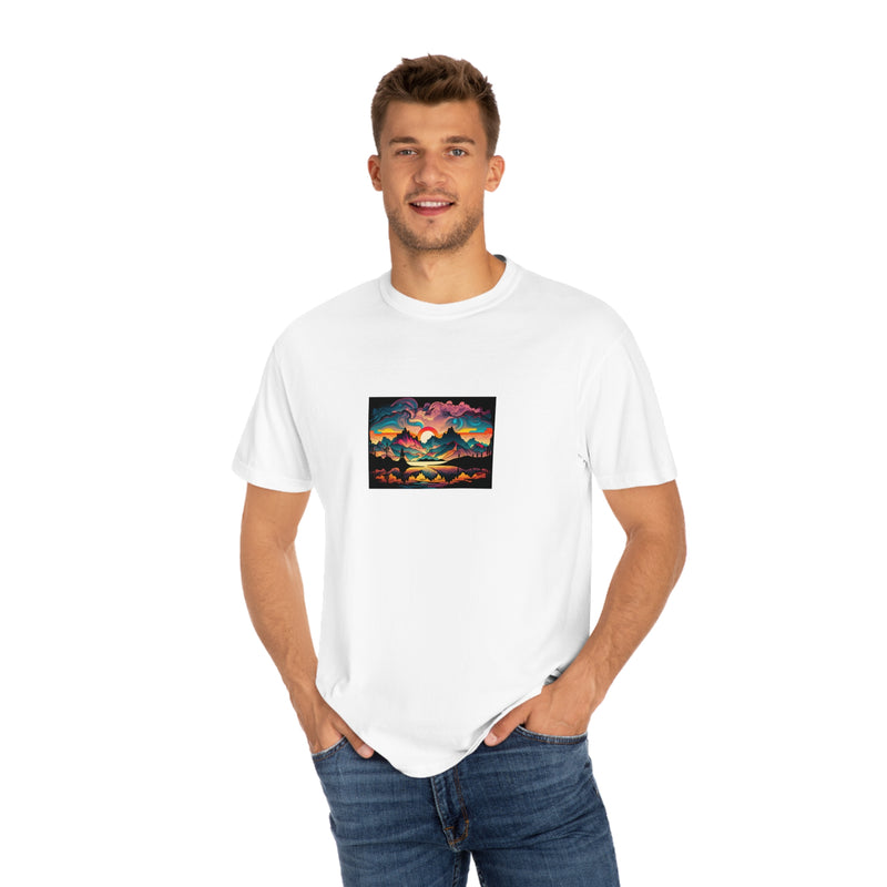 Crafted with LOVE for Landscapes Psychedelic Sunset Unisex Garment-Dyed T-shirt Crafted with LOVE