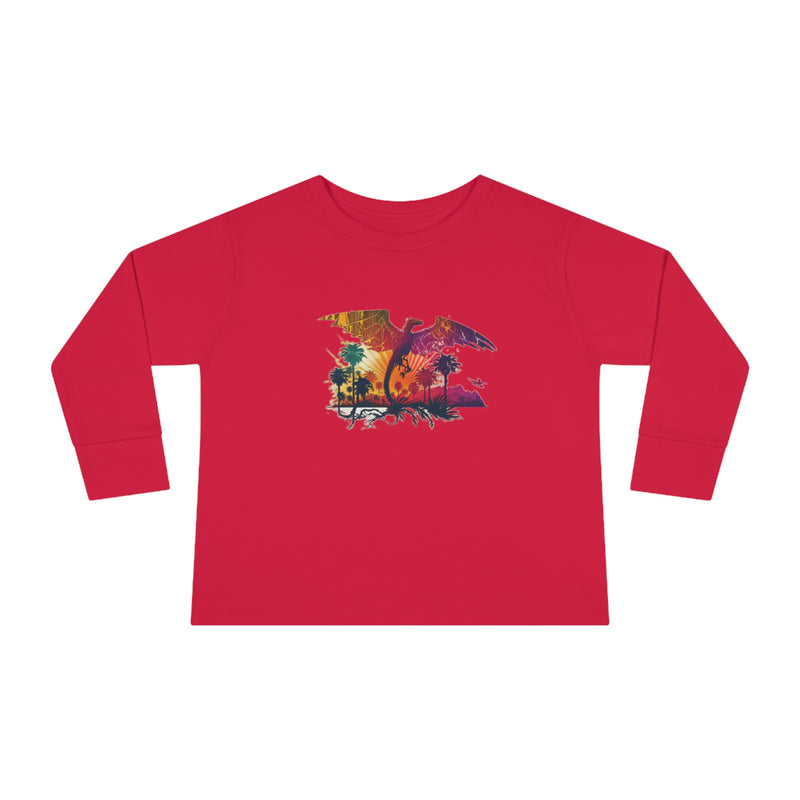 Crafted with LOVE for Far Out -Dragon California Toddler Long Sleeve Tee Printify