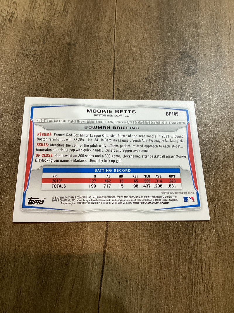 Mookie Betts 1st Bowman Trading card Bowman