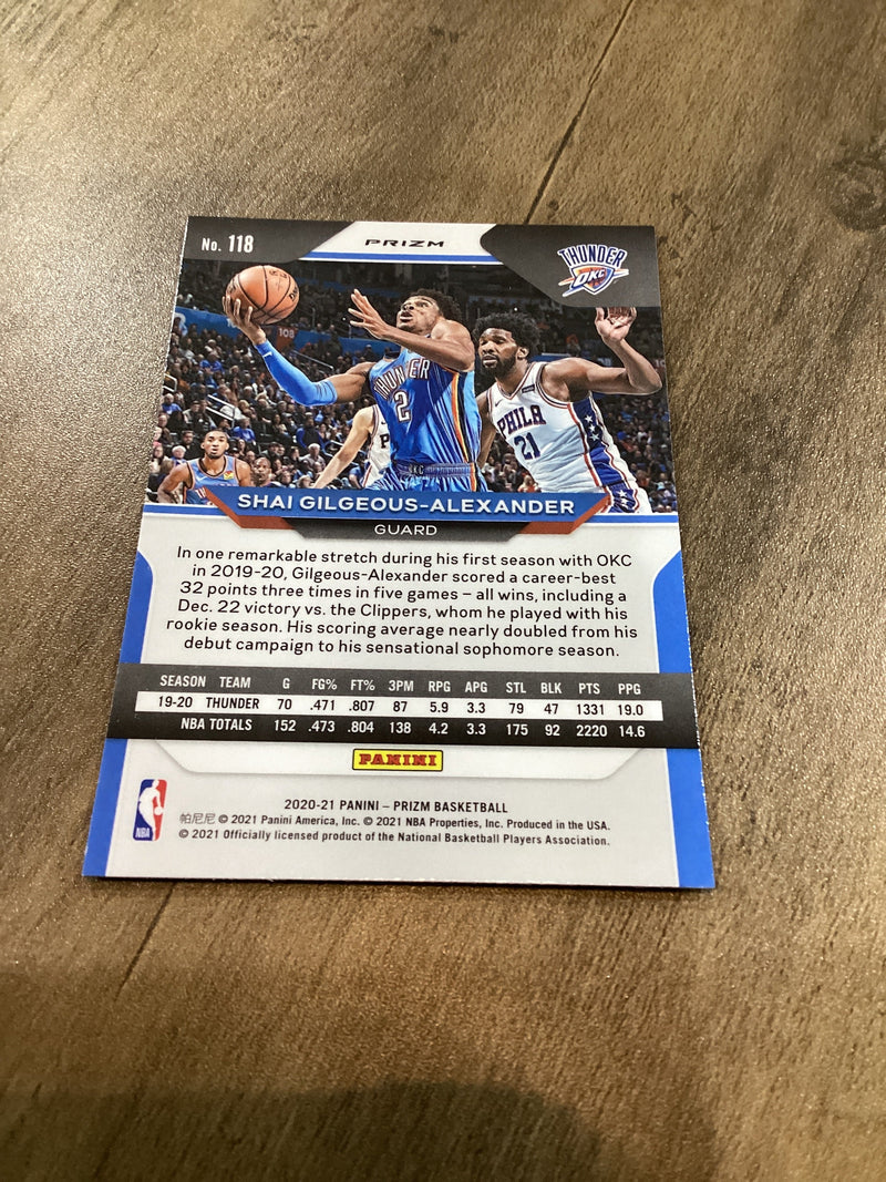 Shai Gilgeous-Alexander 2020-21 Panini Prizm Green Prizm Panini