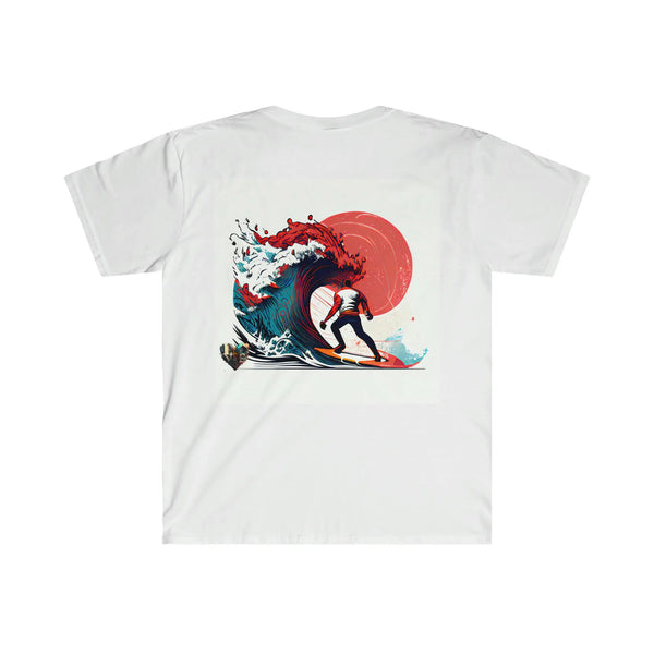 Unisex Softstyle T-Shirt - Riding the tsunami on the way to work Printify
