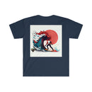 Unisex Softstyle T-Shirt - Riding the tsunami on the way to work Printify