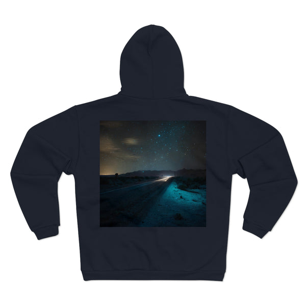 Unisex Hooded Zip Sweatshirt - Pulled over on the side of a desolate desert highway Printify