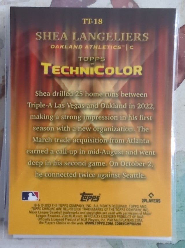 Shea Langeliers Oakland Athletics MLB 2023 Topps Chrome: Topps in Technicolor TT-18 Topps