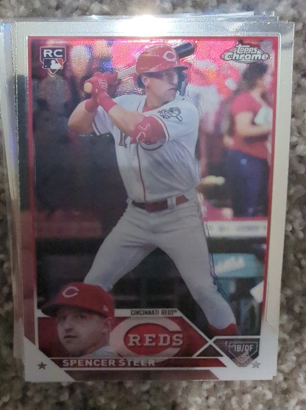 Spencer Steer Cincinnati Reds MLB 2023 Topps Chrome 146 RC