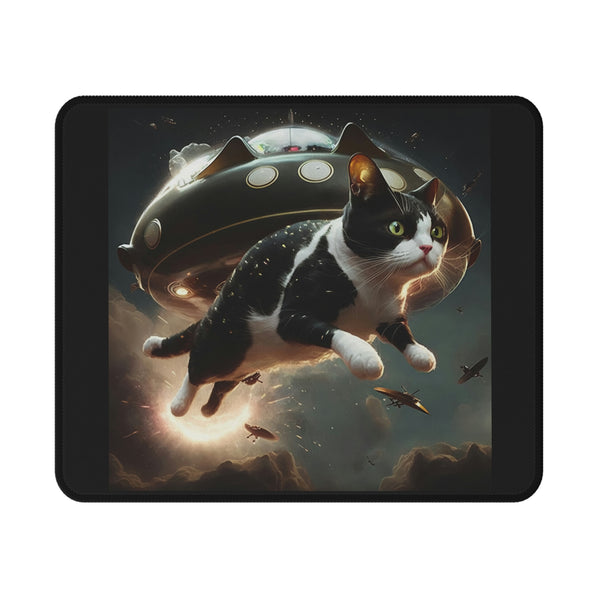 Non-Slip Mouse Pads - Cat and UFO Printify