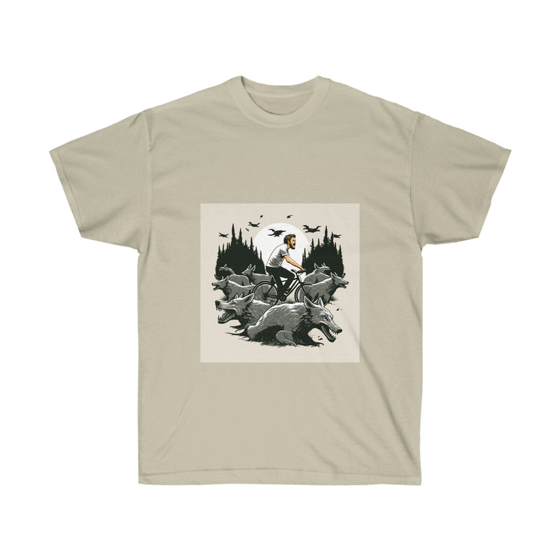 Unisex Ultra Cotton Tee - Riding with the Wolves Printify